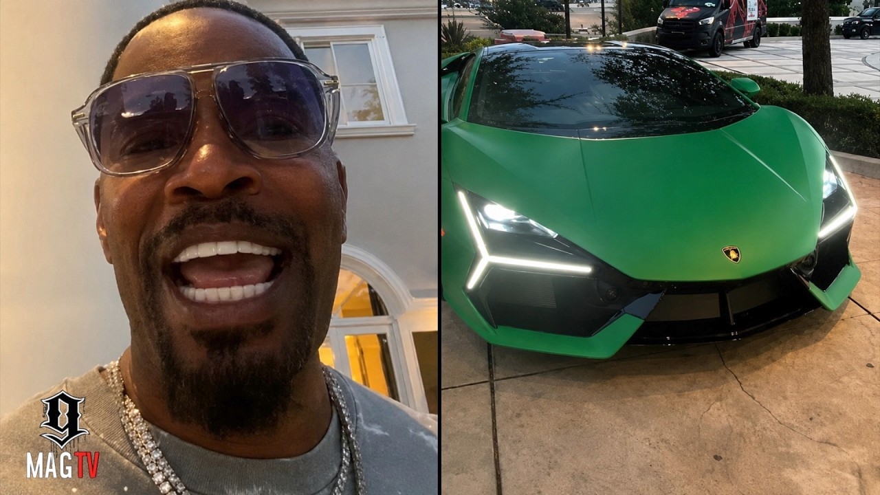 "Car That Sing" Tank Pulls Up To Jamie Foxx Mansion In His New $800K Lamborghini Revuelto!