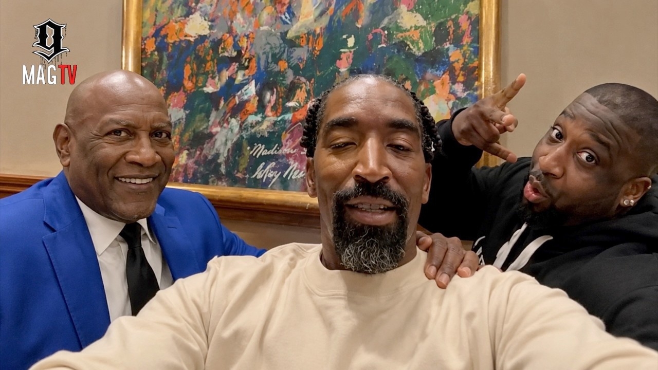 J.R. Smith Links Up Wit Spencer Haywood & Raymond Felton To Watch Knicks Game 3 Vs. Spurs!