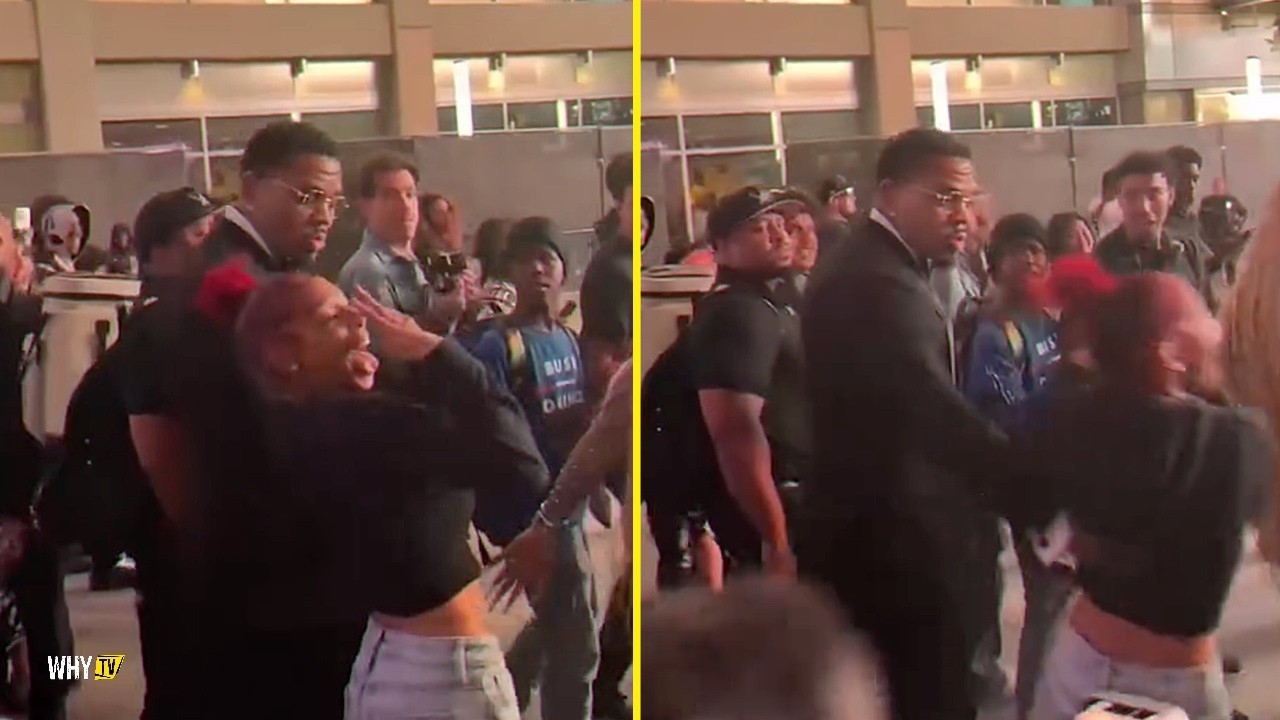 Kevin Gates Pushes Away A Woman Who Runs Up On Him To Try To Take A Picture