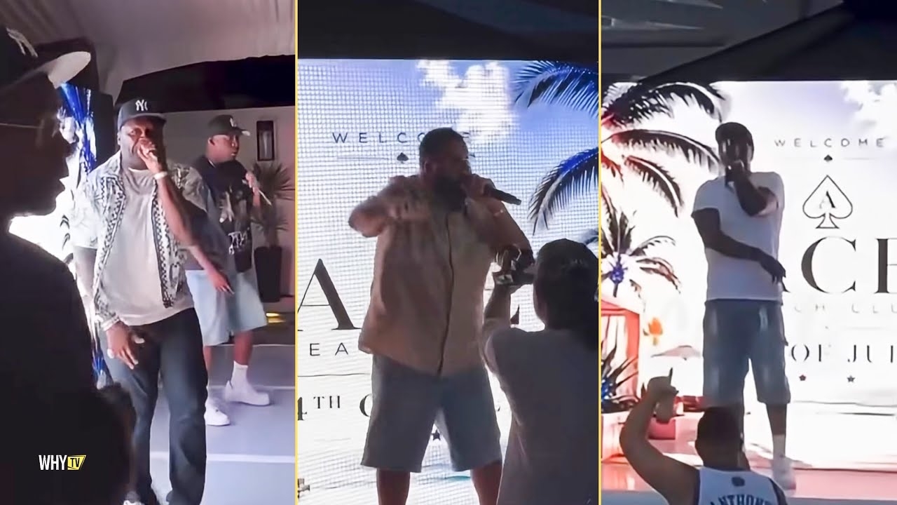 50 Cent, Jadakiss And Dj Khaled Performing At Ace Beach Club Celebrating 4th Of July