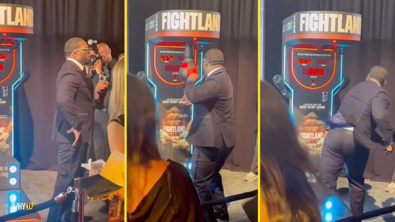 50 Cent Broke The Machine With His Super Punch At Fightland Movie Premiere 'Fifty Is One Punch Man'