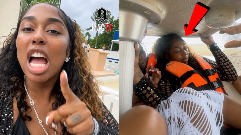Kash Doll Holds On For Dear Life During Chartered Boat Ride In Mexico! 