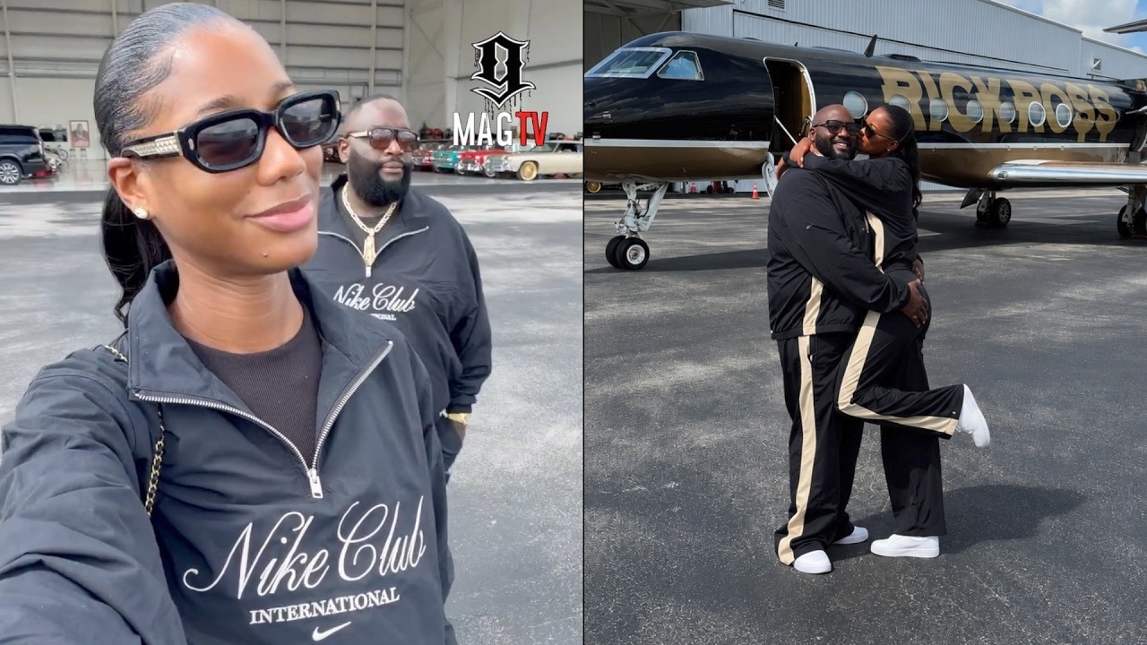 Rick Ross & "GF" Jazzma Kendrick Are Locked In Wit Matching Outfits And All!