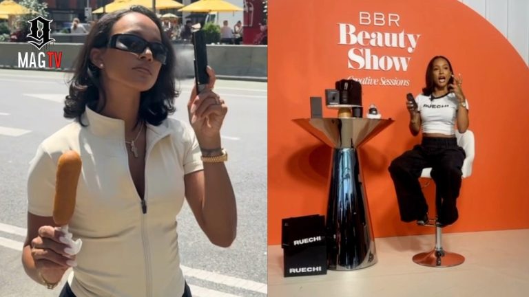 Karrueche Struggles To Retain Her Train Of Thought Due To Crowd Noise At BBR Beauty Show! 